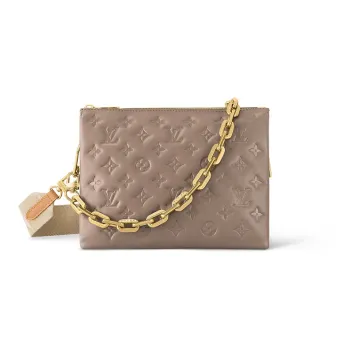 LOUIS VUITTON Coussin Lambskin Chain Bag Crossbody Bag Shoulder Bag Small Size Women's Taupe