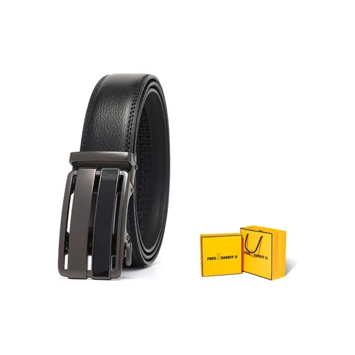 FREE RABBITⅡ Leather Belts Men Black+Box