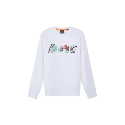 HUGO BOSS logo-embossed cotton sweatshirt