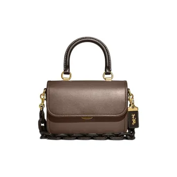 COACH Rogue Cow Leather Shoulder Bag Crossbody Bag Handbag Small Size Women's Dark Brown