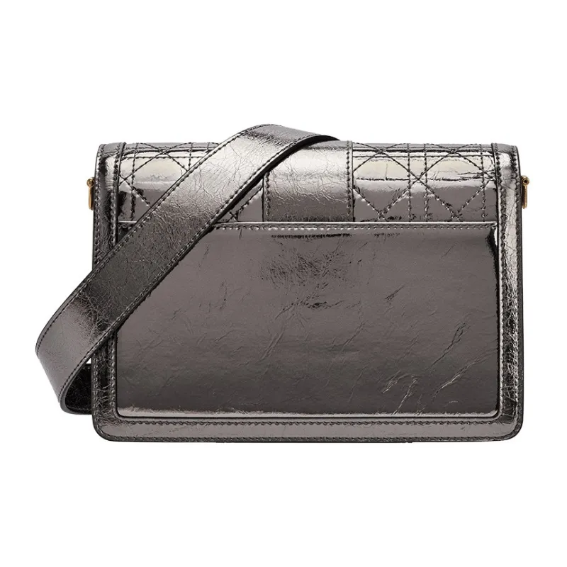 Hush Puppies Top Grain Cow Leather Small Square Bag, Crossbody Bag, Shoulder Bag Medium Size Women's Gunmetal-2