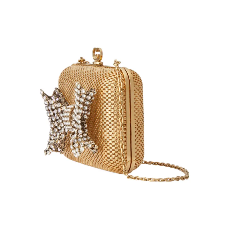 GUCCI Metal Shoulder Bag Clutch Women's Gold-1