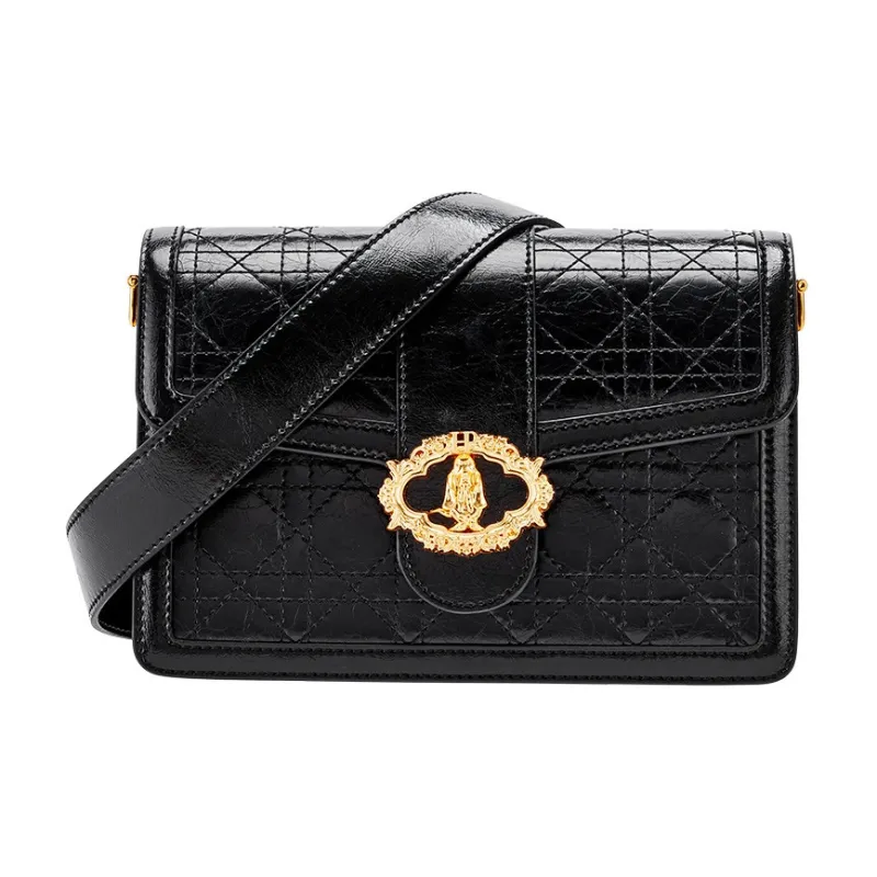 Hush Puppies Top Grain Cow Leather Small Square Bag, Crossbody Bag, Shoulder Bag Medium Size Women's Gunmetal-14