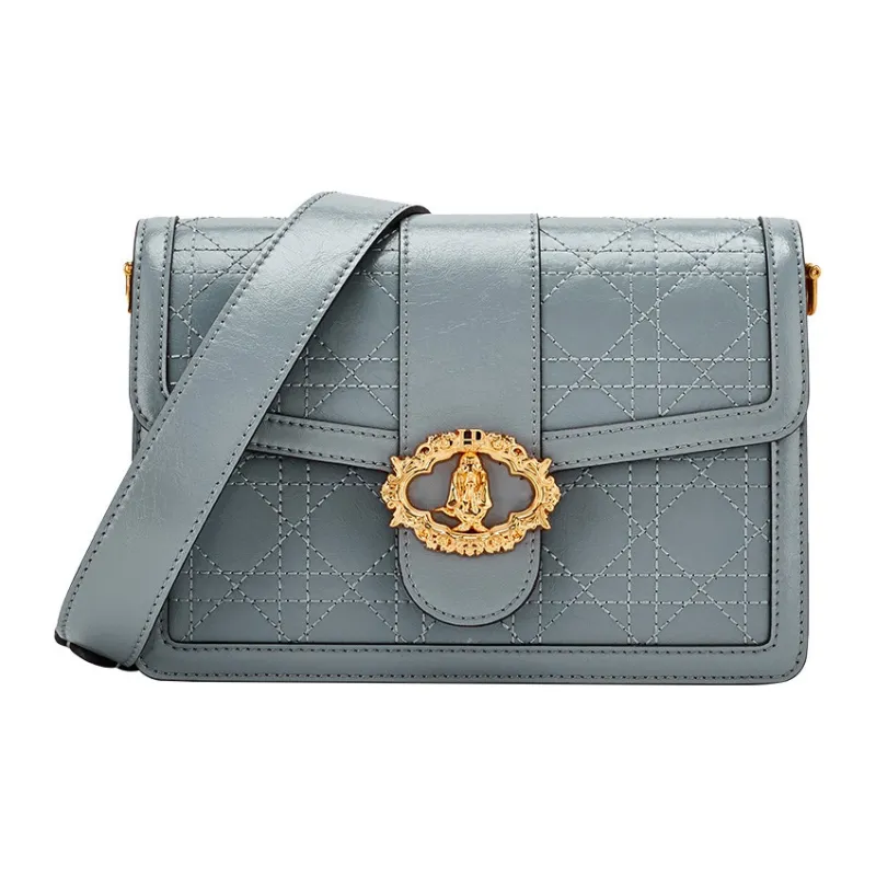 Hush Puppies Top Grain Cow Leather Small Square Bag, Crossbody Bag, Shoulder Bag Medium Size Women's Gunmetal-7