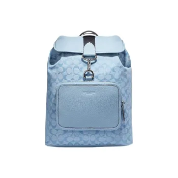 COACH Sullivan Fabric Cow Leather Patchwork Backpack Large Size Women's Denim