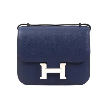 HERMES Constance Epsom Leather Shoulder Bag Crossbody Bag Mini Women's 73 Bleu Saphir Sapphire Blue