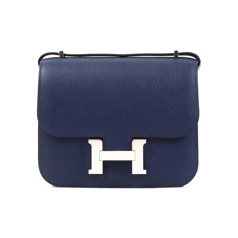 HERMES Constance Epsom Leather Shoulder Bag Crossbody Bag Mini Women's 73 Bleu Saphir Sapphire Blue-0