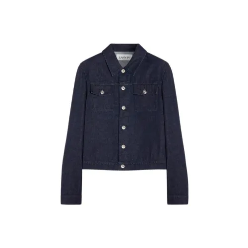 Lanvin Denim Jackets Men Navy Blue