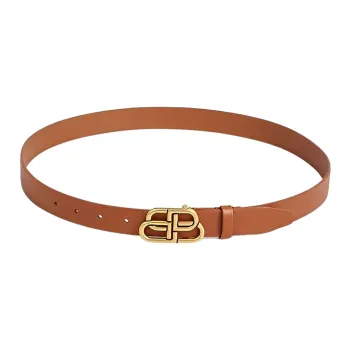 Balenciaga Cow Leather Leather Belts Women's Brown Width: 2.5cm