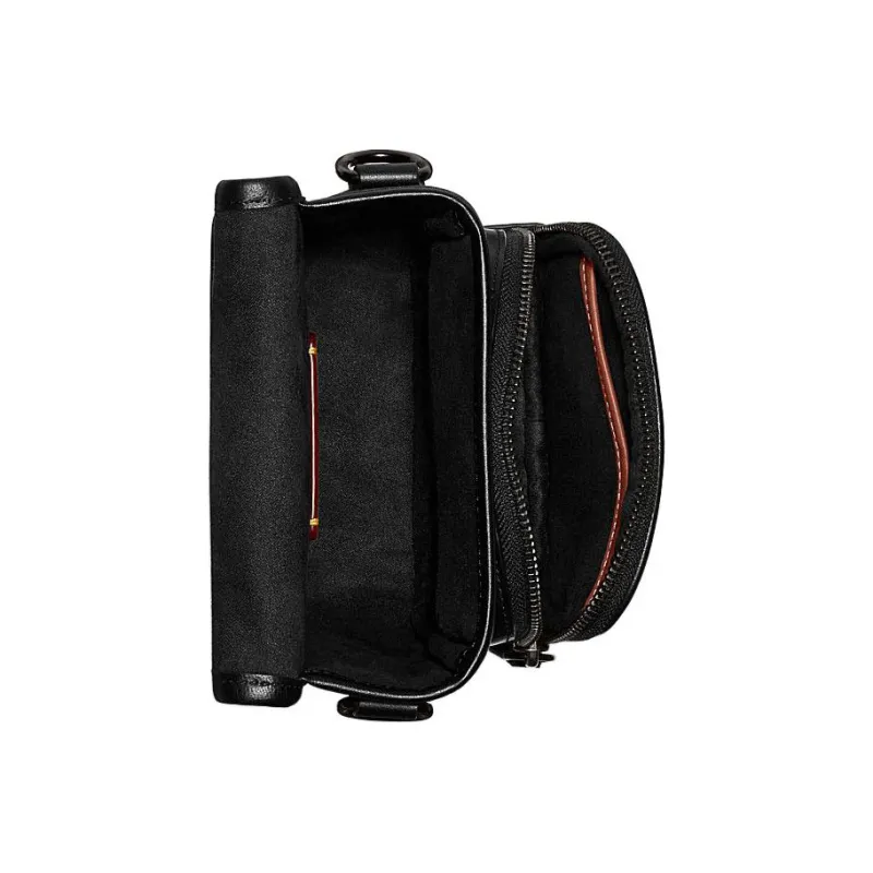 COACH Cow Leather Crossbody Bag, Shoulder Bag Mini Men's Black-1