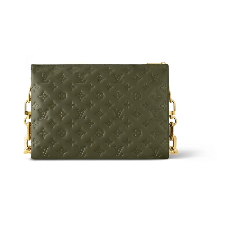 LOUIS VUITTON Coussin Lambskin Crossbody Bag Shoulder Bag Medium Size Women's Khaki-2