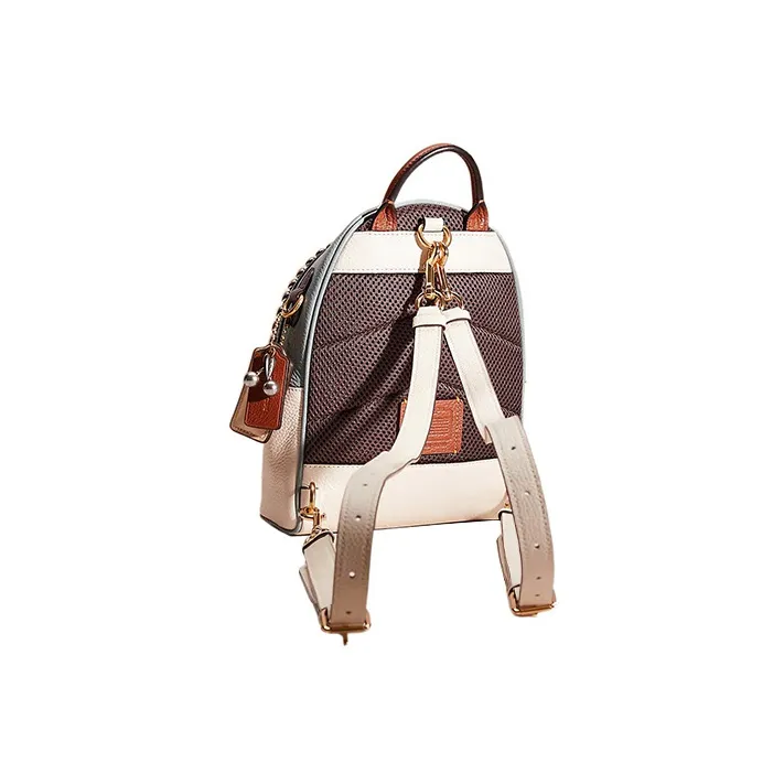 COACH Court Genuine Leather Backpack Small Size Women's Chalk White-1