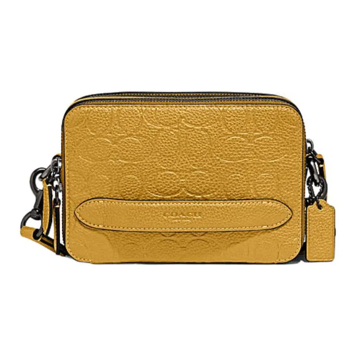 COACH Charter Cow Leather Shoulder Bag, Crossbody Bag Trumpets Women's Yellow-0