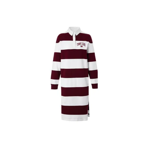 Tommy Hilfiger Long-Sleeved Dresses Women's Red/White Stripes