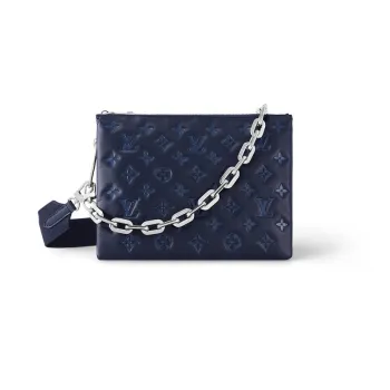 LOUIS VUITTON Coussin Lambskin Chain Bag Crossbody Bag Shoulder Bag Small Size Women's Ocean Blue