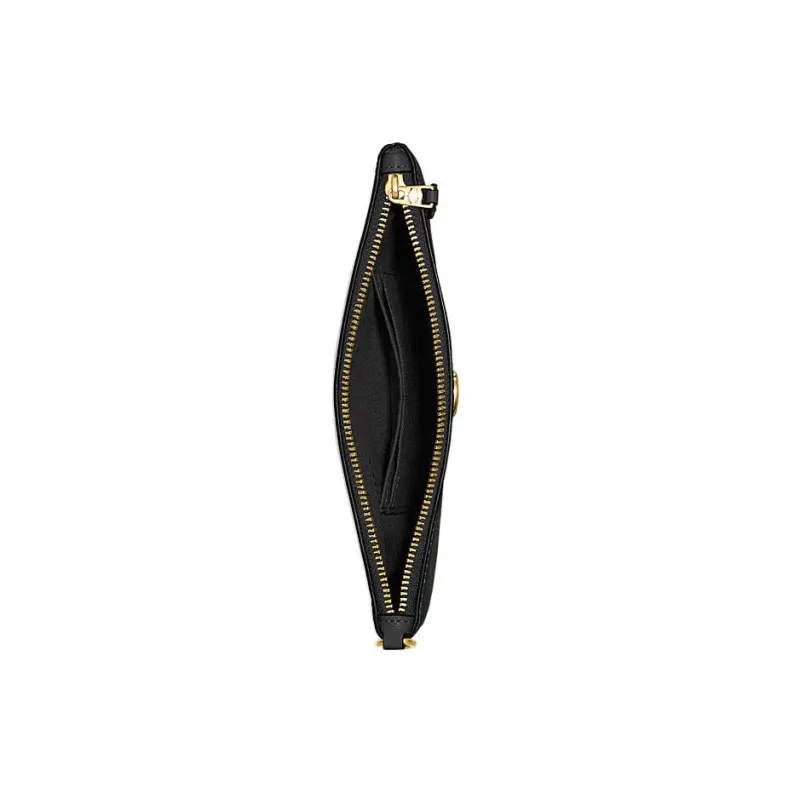 COACH Wristlet Cow Leather Clutch Wrist Bag Trumpets Women's Black-4