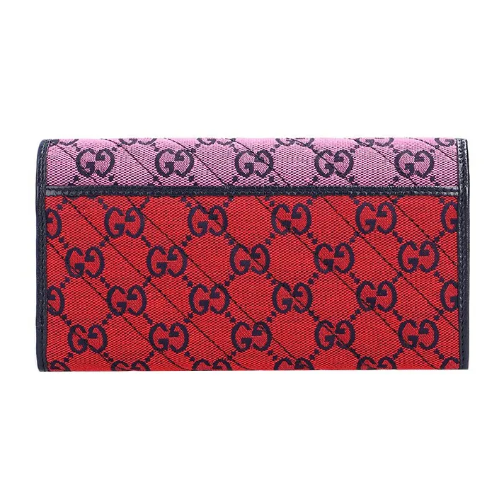 GUCCI GG Marmont Fabric With Leather Wallet Women's Pink/Red-2