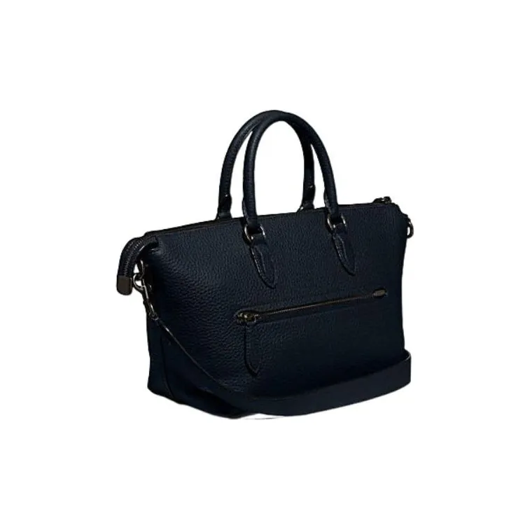 COACH Cara Pebbled Cow Leather Briefcase Handbag Shoulder Bag Crossbody Bag Women's Midnight Navy-1