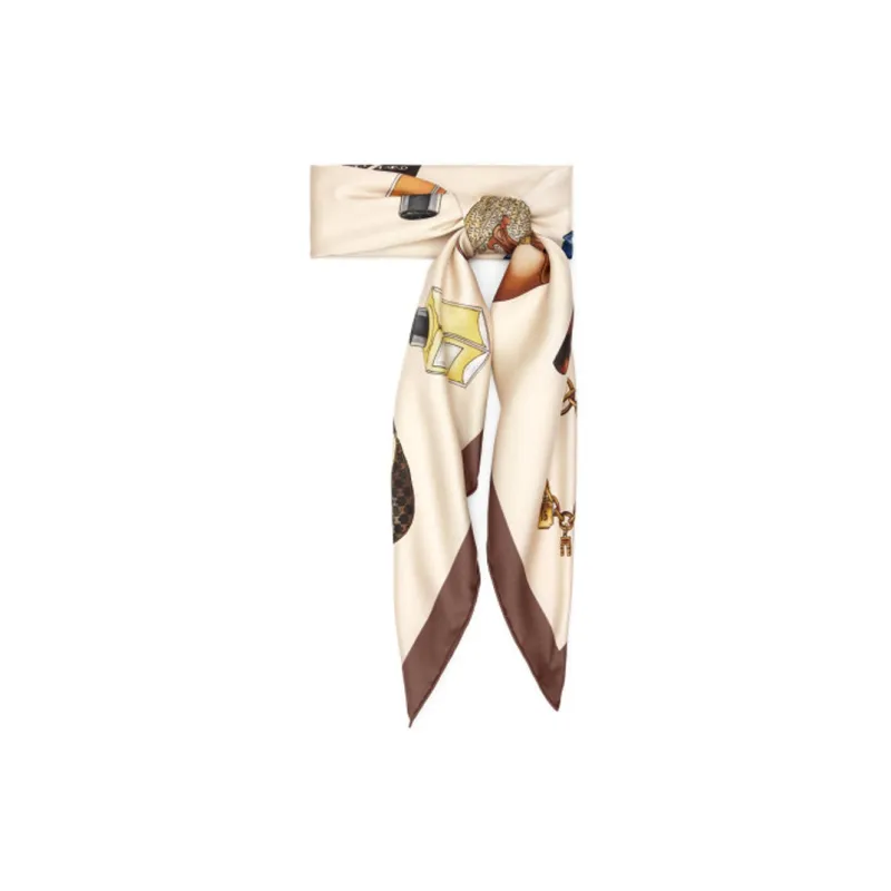 CELINE Silk Scarf Women's Chestnut-1