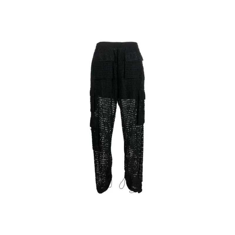 KHRISJOY Mesh Drawstring Cargo Pants-1