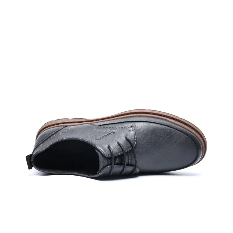C°BANNER Dress Shoes Men Low-Top Black Gray Color-3