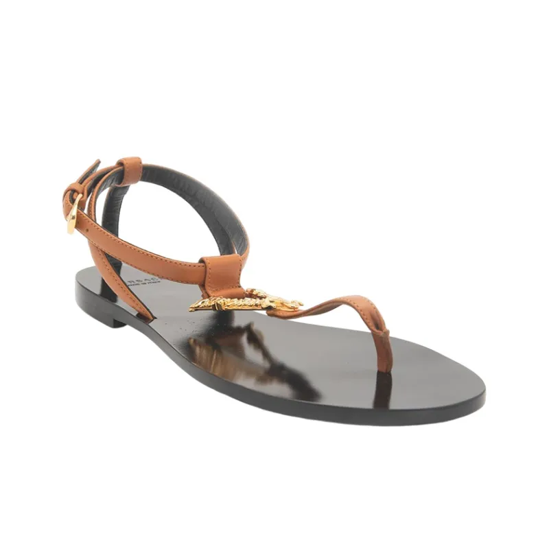 VERSACE Stylish Sandals Women's Brown Black-2
