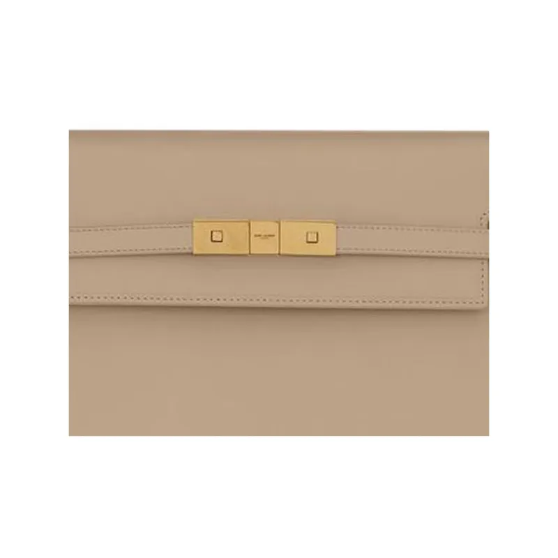 SAINT LAURENT Cow Leather Crossbody Bags Shoulder Bags Women's Milk Tea Greige-4
