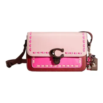 COACH Studio Glove Tanning Crossbody Bags Shoulder Bags Medium Size Women's Pink & Peach Red