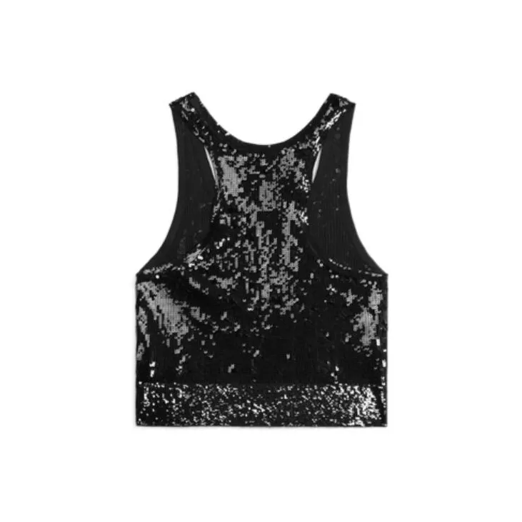 CELINE Embroidered Tank Top In Silk And Cotton-1