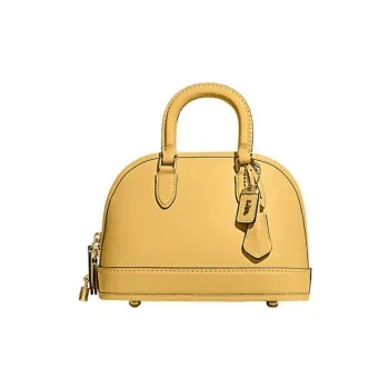COACH Revel Cow Leather Shoulder Bag, Crossbody Bag, Handbag Medium Size Women's Yellow