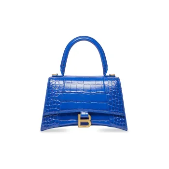 Balenciaga Hourglass Cow Leather Hourglass Bag Controller Handbag Crossbody Bag Small Size Women's Electric Blue