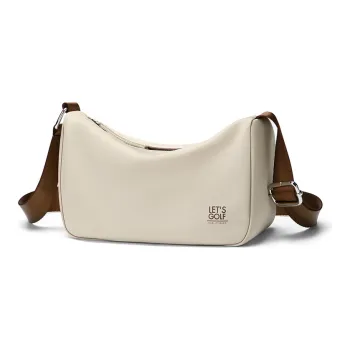 GOLF Zip Closure Crossbody Bag, Shoulder Bag Medium Size Women's Khaki/Black