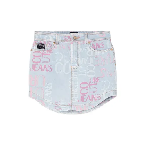 VERSACE JEANS COUTURE Denim Short Skirts Women's Light Blue