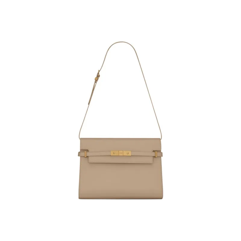 SAINT LAURENT Cow Leather Crossbody Bags Shoulder Bags Women's Milk Tea Greige-0