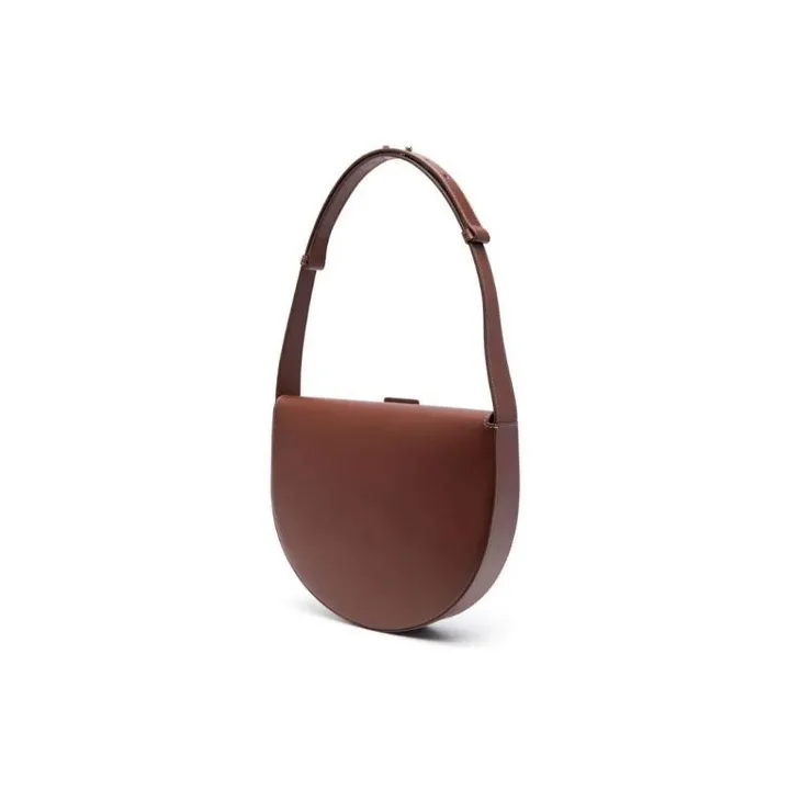 A.P.C Smooth Vegetable Tanned Leather Handbag, Shoulder Bag Women's Brown-1
