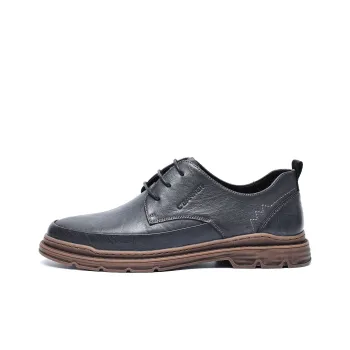 C°BANNER Dress Shoes Men Low-Top Black Gray Color