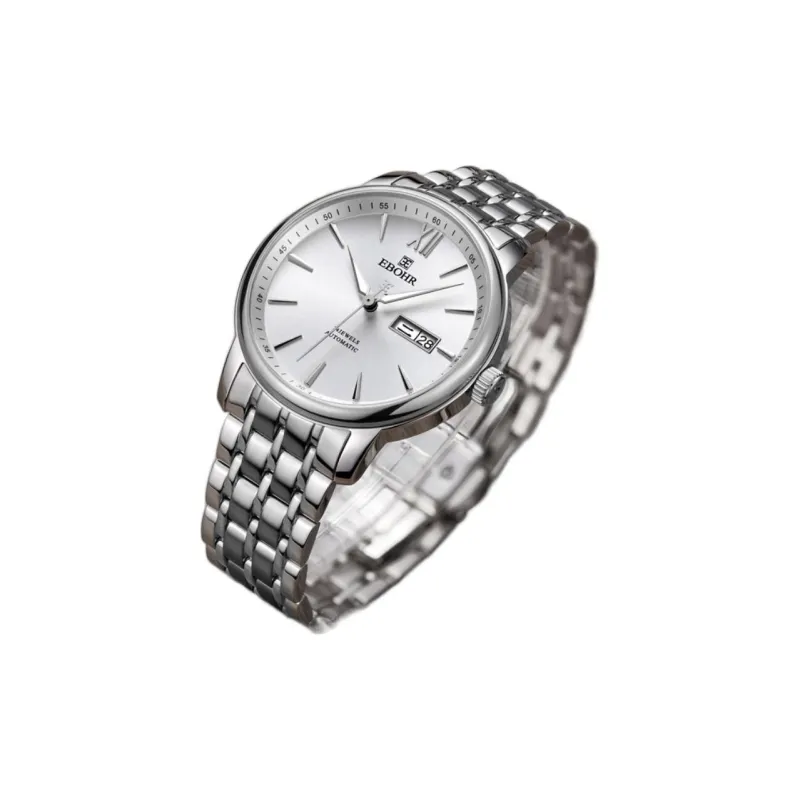 EBOHR Master Collection Automatic Mechanical Movement Stainless Steel Watchband Watch Men's Watches Silver Dial-2