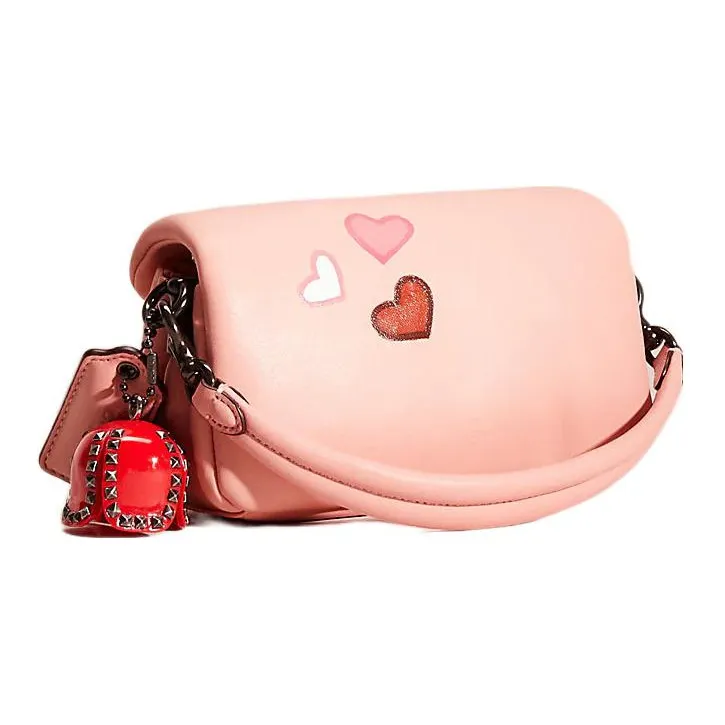 COACH Pillow Leather Crossbody Bag, Shoulder Bag Small Size Women's Candy Pink-1