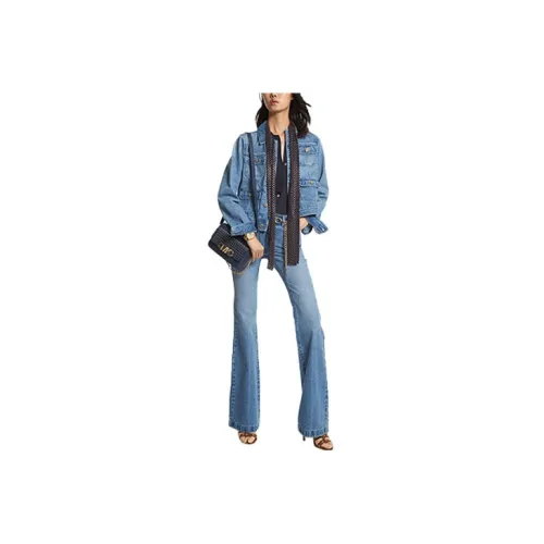 MICHAEL KORS Cropped Coats Women's Denim Blue