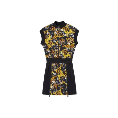 VERSACE JEANS COUTURE Sleeveless Dresses Women's Black/Gold