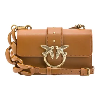 PINKO Cow Leather Flying Bird Bag Swan Bag Shoulder Bag Crossbody Bag Mini Women's Brown