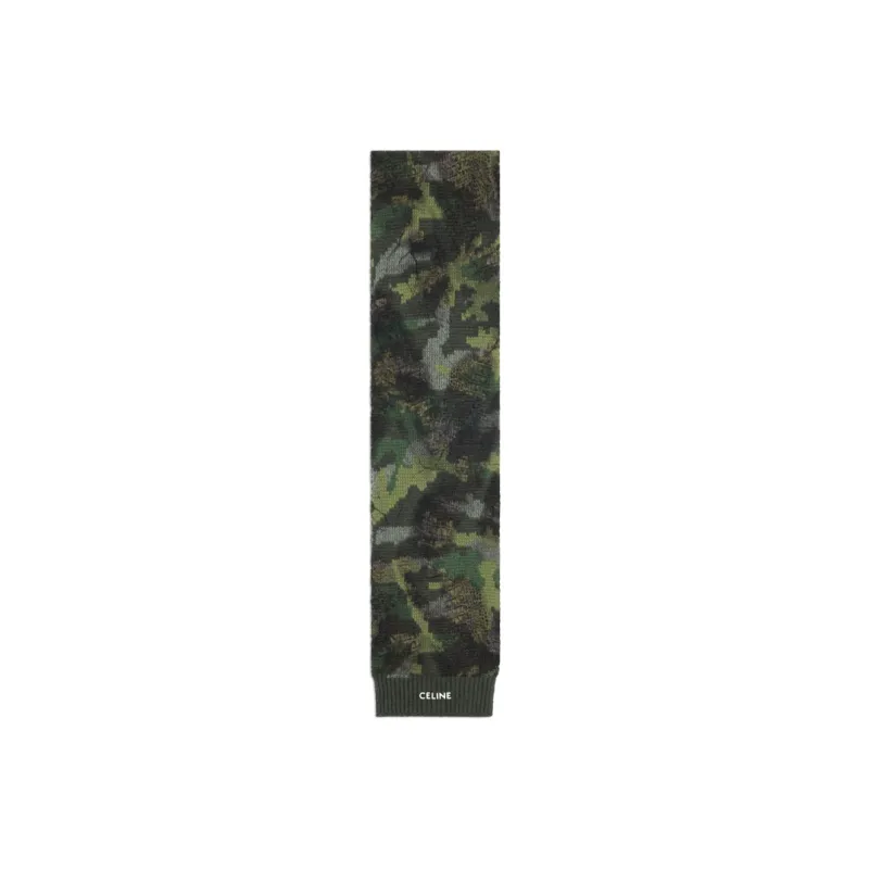 CELINE Wool Knit Scarf Men's Camouflage-0