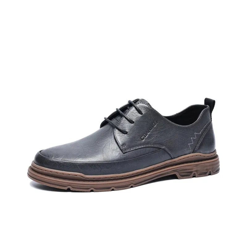 C°BANNER Dress Shoes Men Low-Top Black Gray Color-2