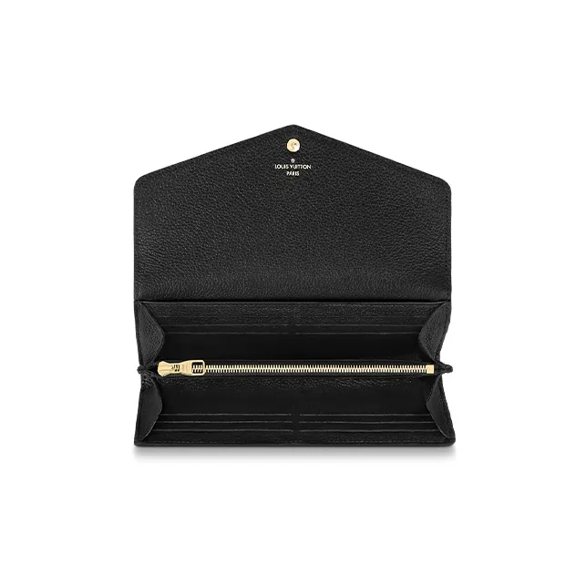 LOUIS VUITTON Sarah Cow Leather Wallet Regular Women's Black/Ecru-4