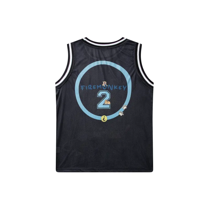 FireMonkey Basketball Jerseys Unisex Black-1