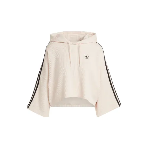 Adidas Originals CROP HOODIE Sweatshirts Women's Wonder White