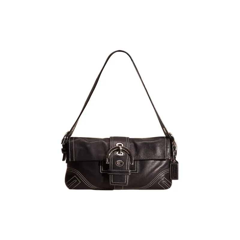 COACH Soho Leather Handbag, Shoulder Bag, Crossbody Bag Women's Black-0