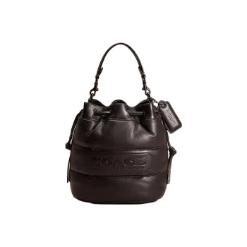 COACH Field Leather Bucket Bag Handbag Shoulder Bag Women's Black