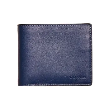 COACH 3 IN 1 Wallet Genuine Leather Wallet Women's Blue