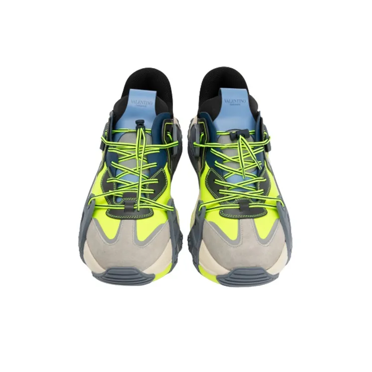 Valentino VLTN Wod Cushioning Low Top Sports Casual Shoes Men's Gray Yellow-3